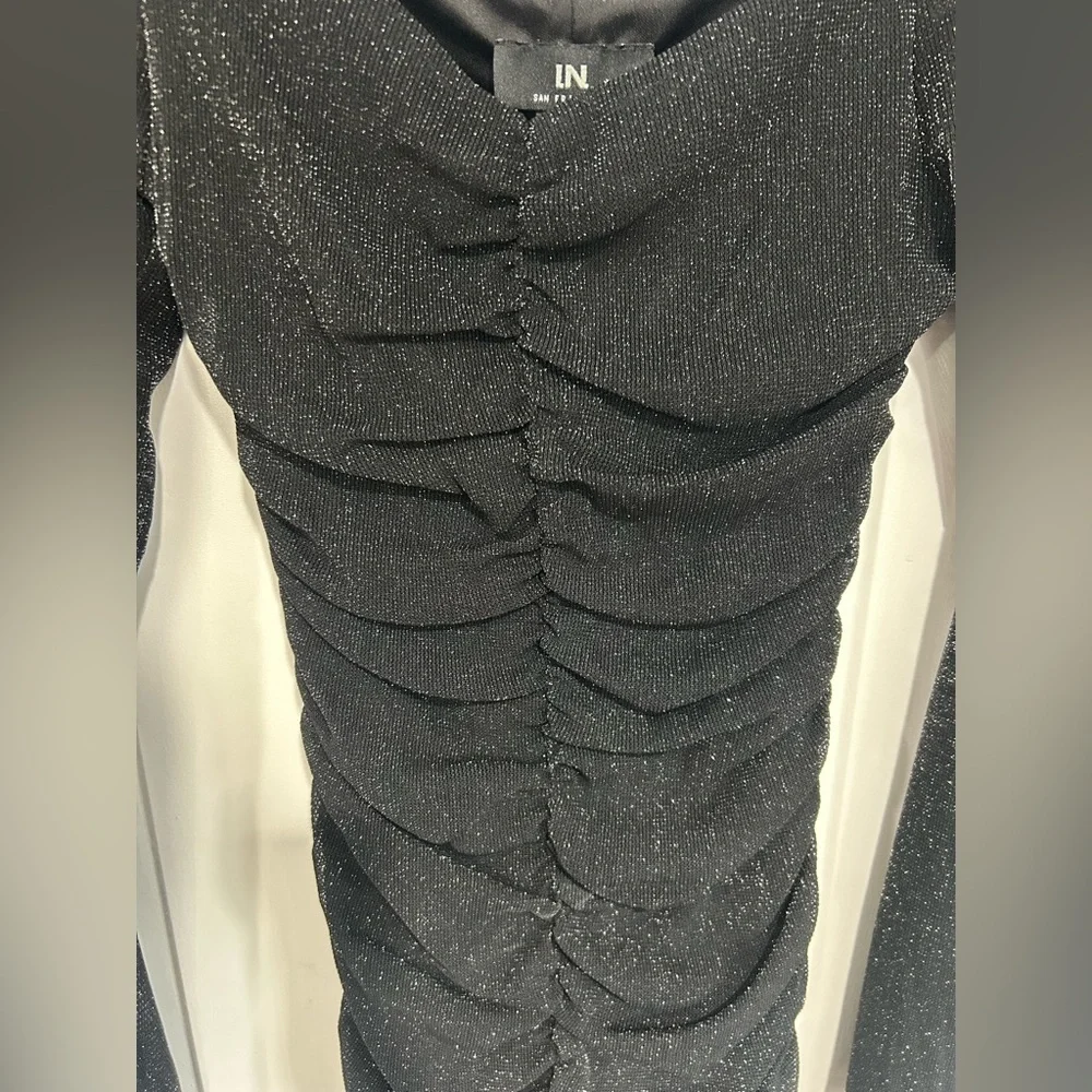 Black Ruched Dress - Picture 4 of 7
